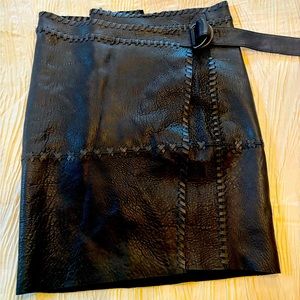 Black Leather wrap skirt from Free People